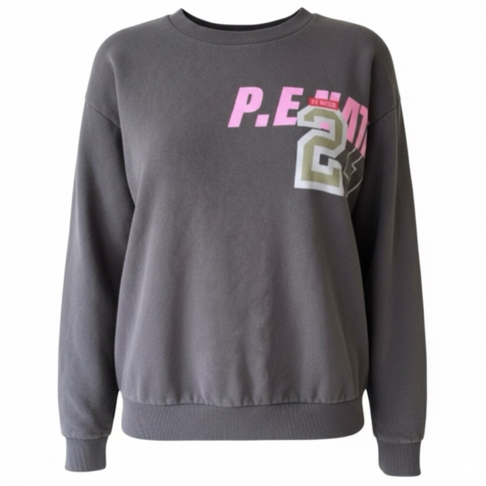 PE NATION Sweatshirt Goal Line Sweater Charcoal Size Medium